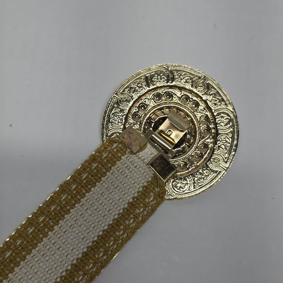 Vintage 80s Gold Tone Metal Scale Stretch Belt Womens Sz XS/S Retro Disco Boho main image 5